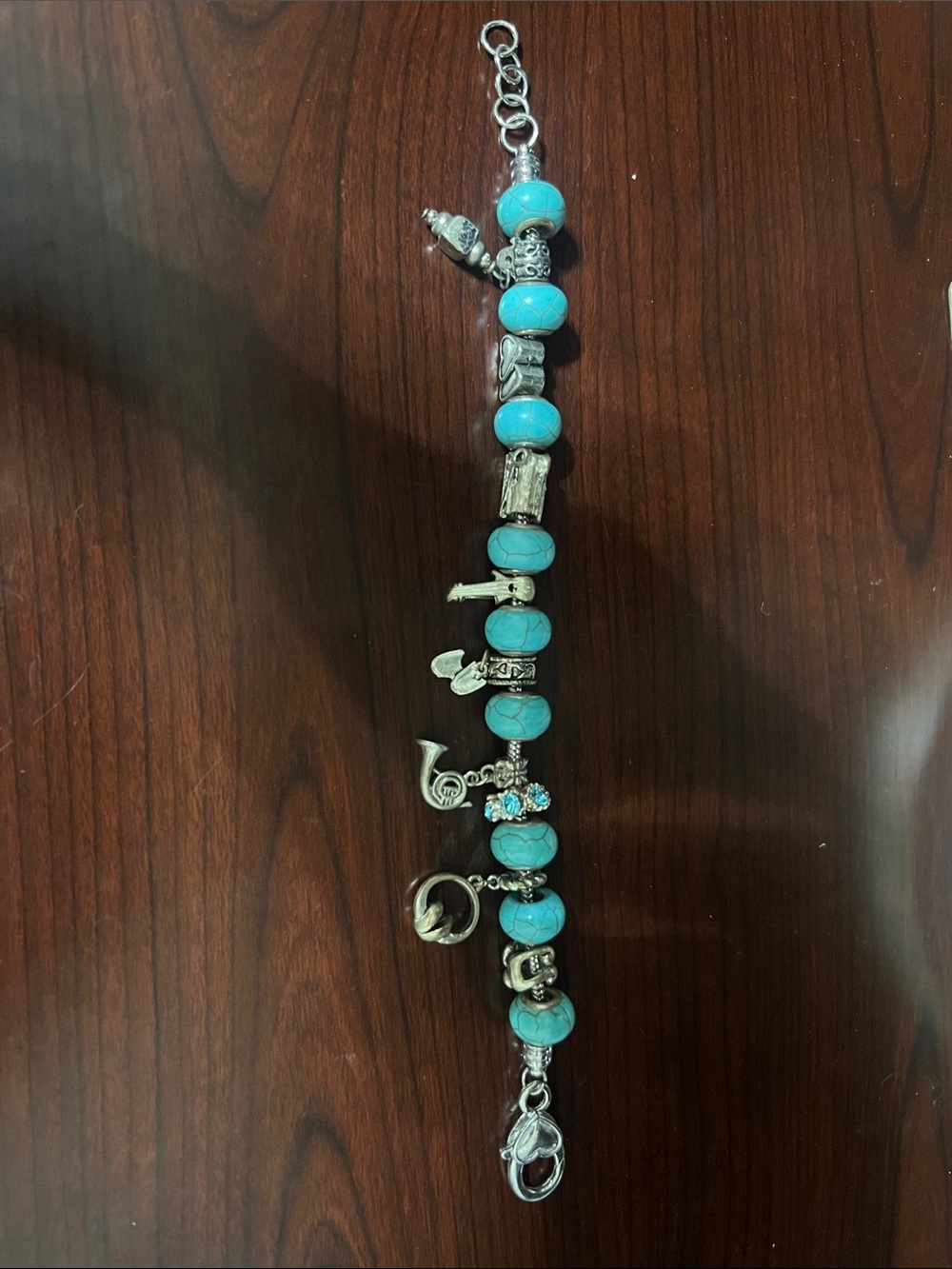 Turquoise Bead Charm Bracelet - Women Jewelry no brand name